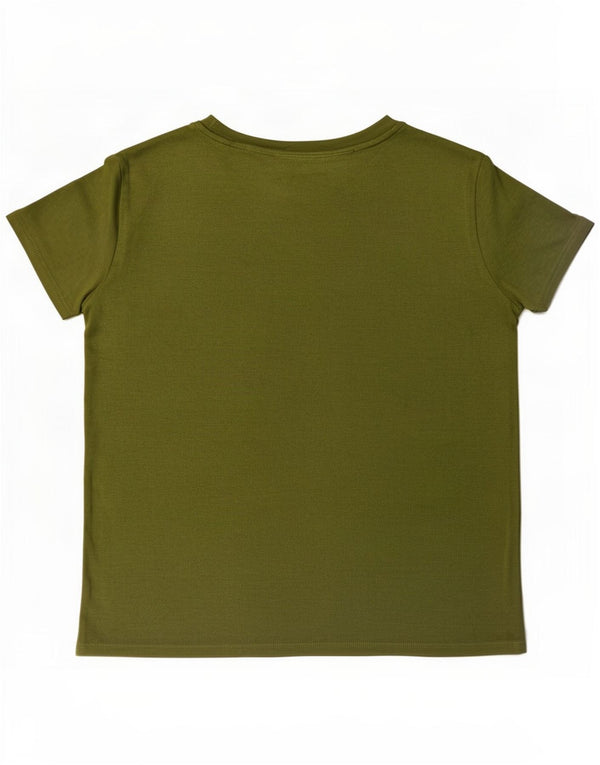 Zara Camiseta Mujer Top UK 40 XL Caqui