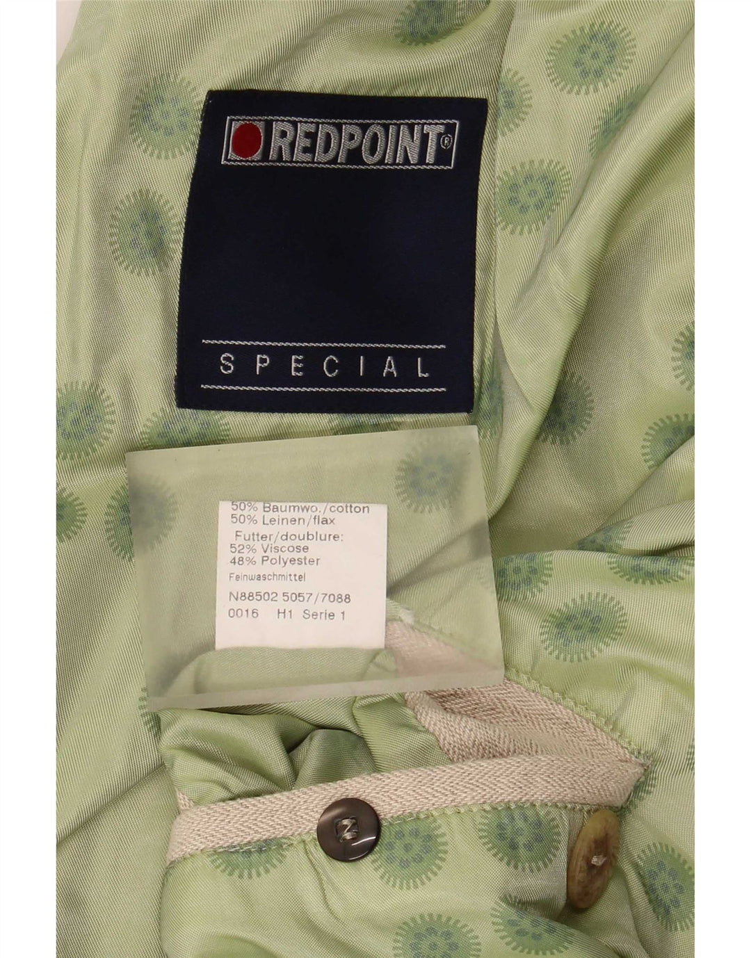 Redpoint Chaqueta tipo blazer de 3 botones para hombre IT 48 Algodón en espiga beige medio