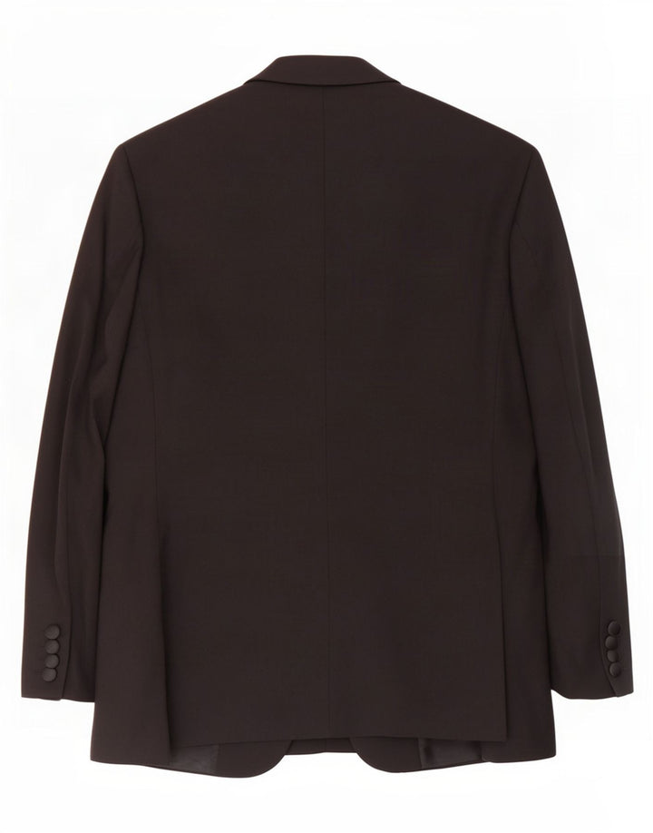 Marks & Spencer Chaqueta tipo blazer con 1 botón para hombre, talla 38, lana negra mediana