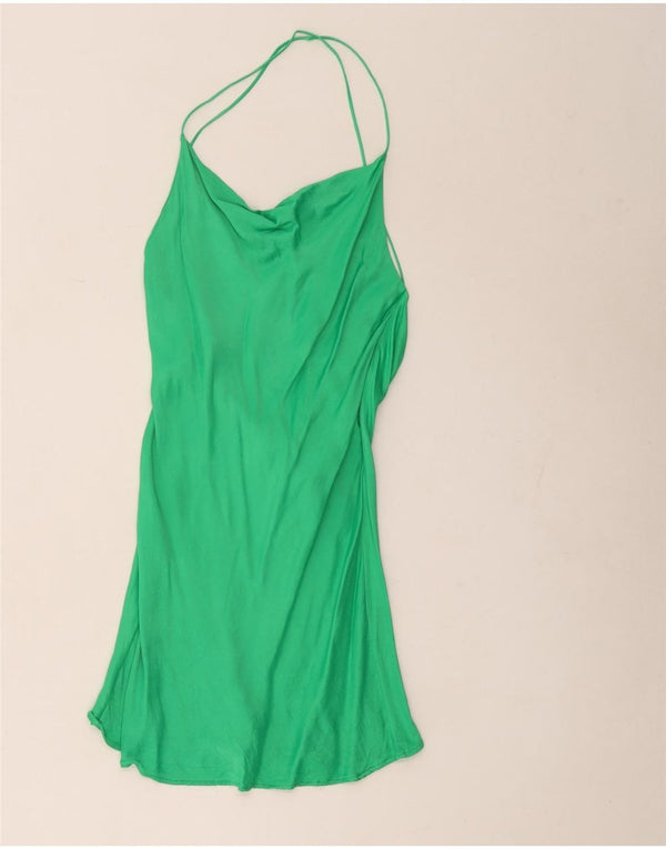 Zara Mujer Vestido Halter UK 4 XS Verde