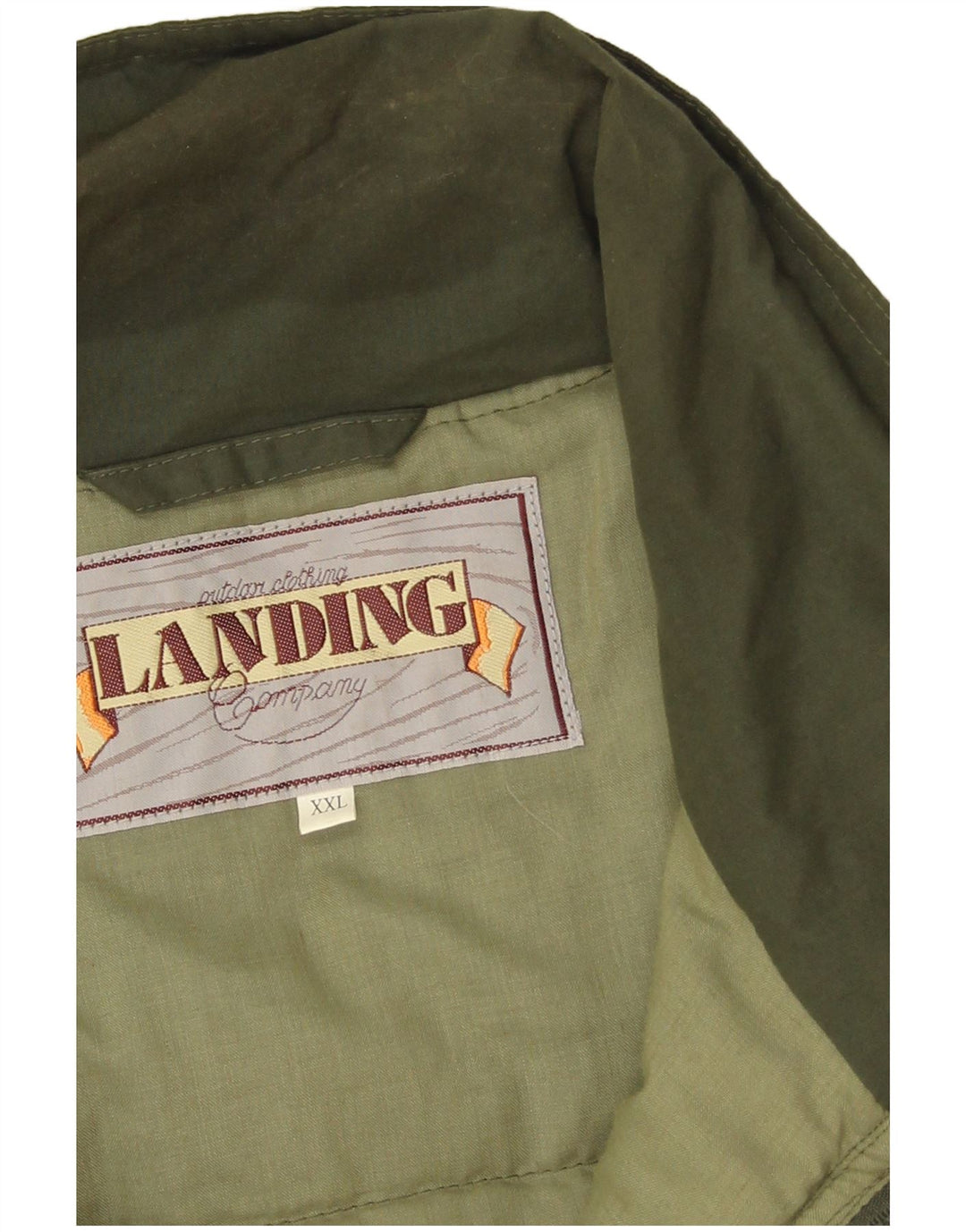 Vintage Hombres Utility Gilet Reino Unido 44 2XL Poliéster Caqui