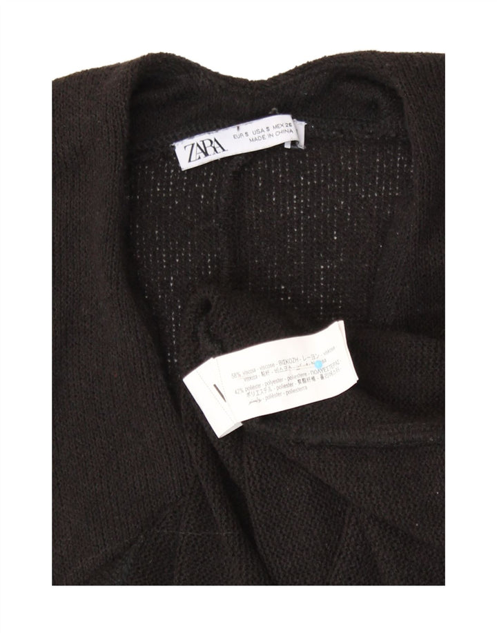 Zara Mujer Camiseta Sin Mangas De Gran Tamaño UK 10 Small Viscosa Negra