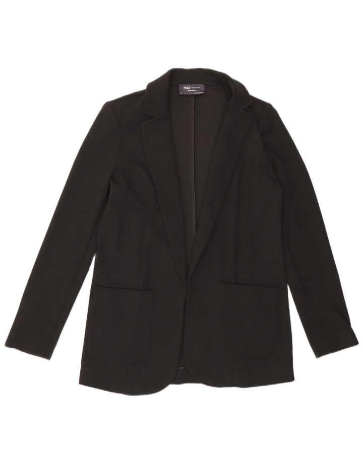 Marks & Spencer Chaqueta tipo blazer abierta y relajada para mujer UK 8 Small Black