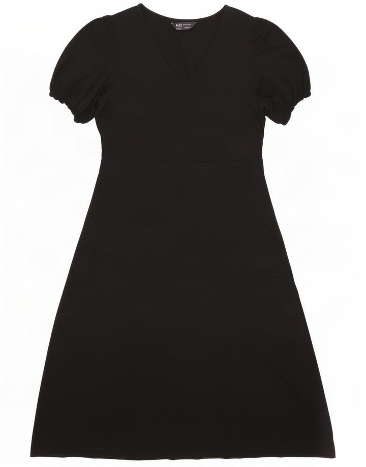 Marks & Spencer Vestido acampanado para mujer UK 42 Viscosa negra mediana