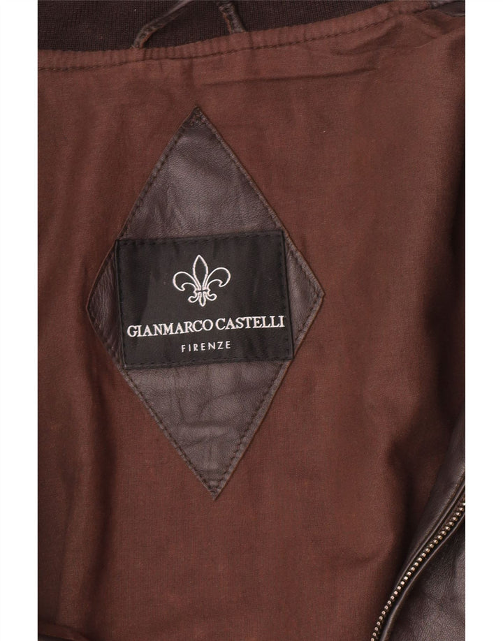 Chaqueta de cuero vintage para hombre Reino Unido 38 Marrón medio