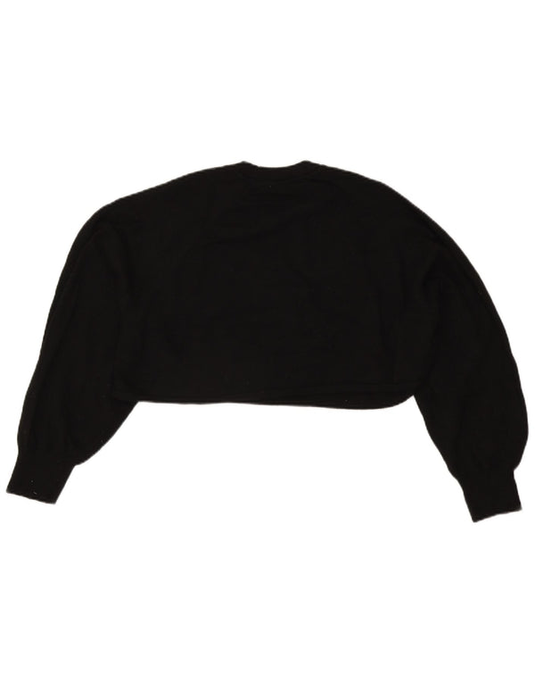 Zara Mujer Crop Blusa Extragrande Top UK 44 Medium Negro