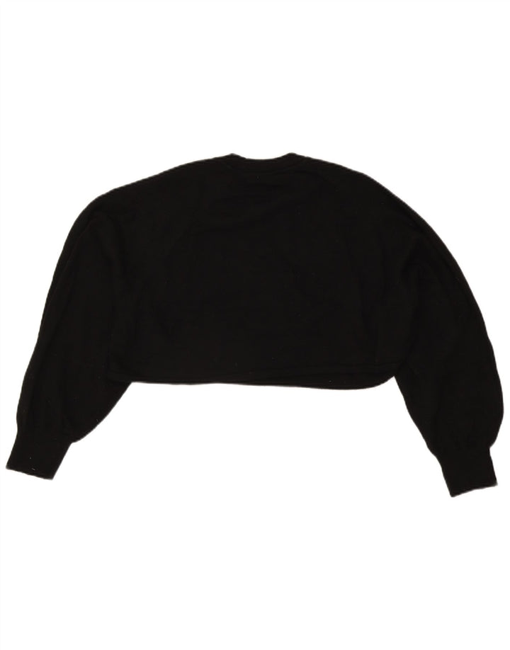 Zara Mujer Crop Blusa Extragrande Top UK 44 Medium Negro