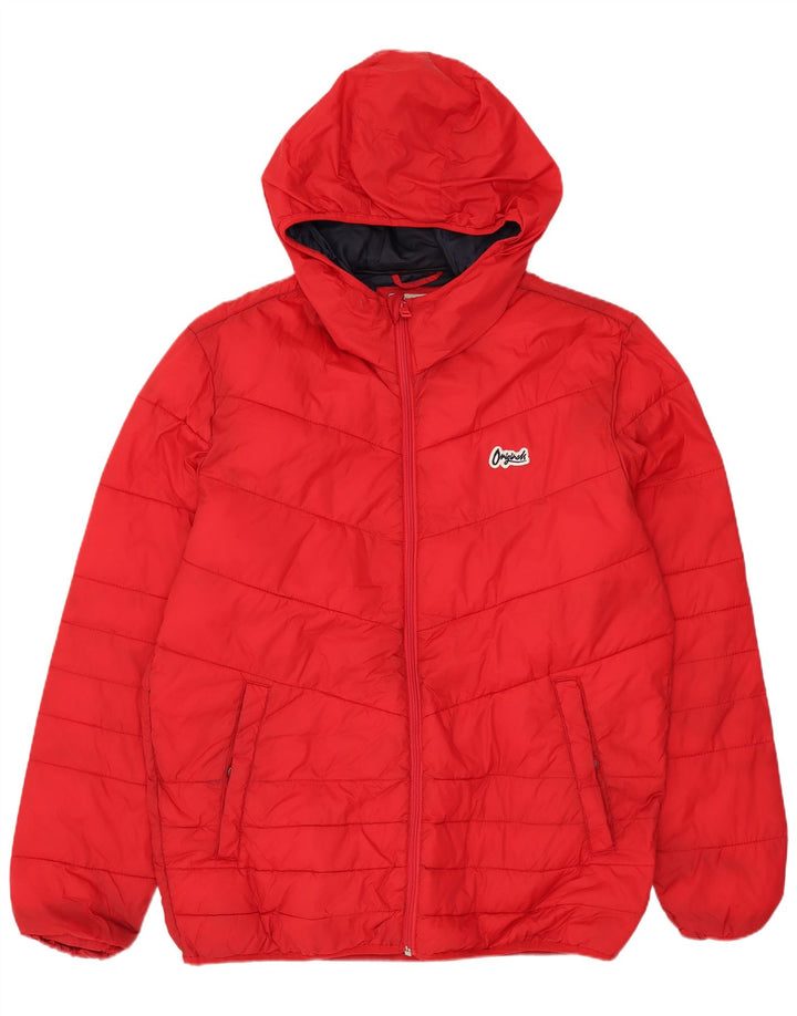 JACK & JONES Chaqueta acolchada con capucha para hombre UK 40 Large Red