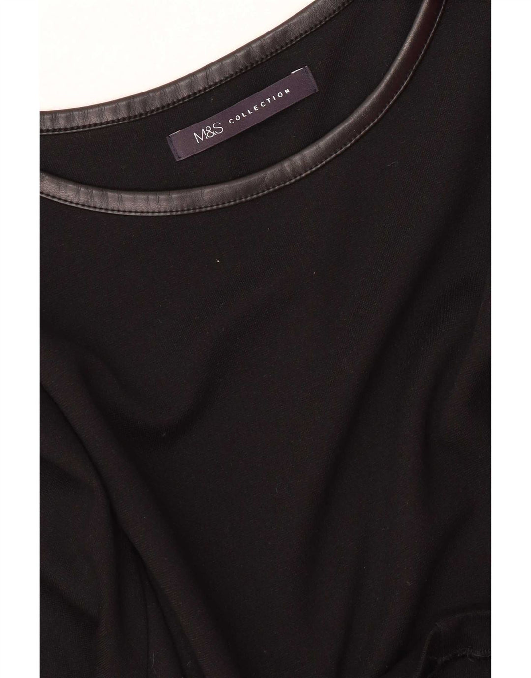 Marks & Spencer Vestido recto de manga larga para mujer UK 46 Grande Negro