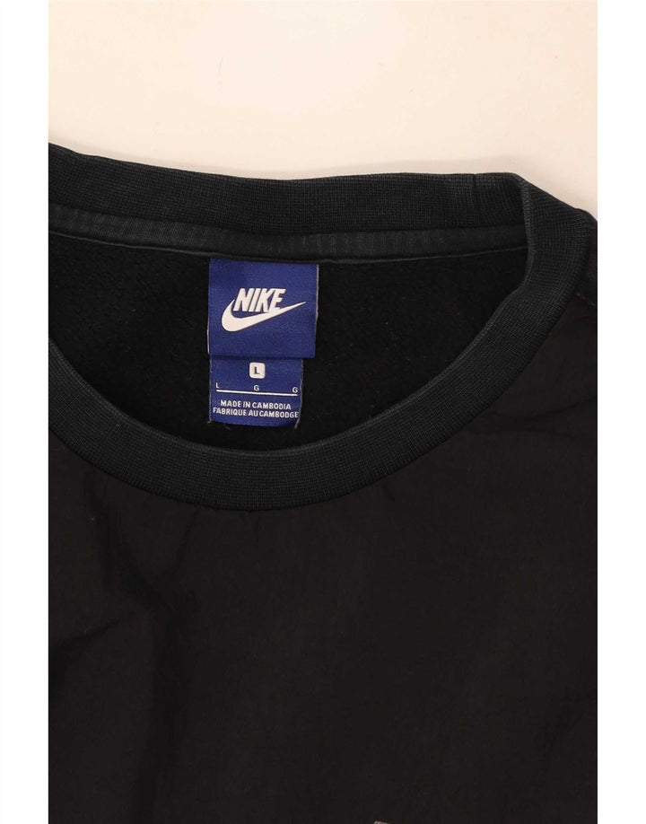 Nike - Sudadera con gráfico para hombre, talla grande, algodón negro