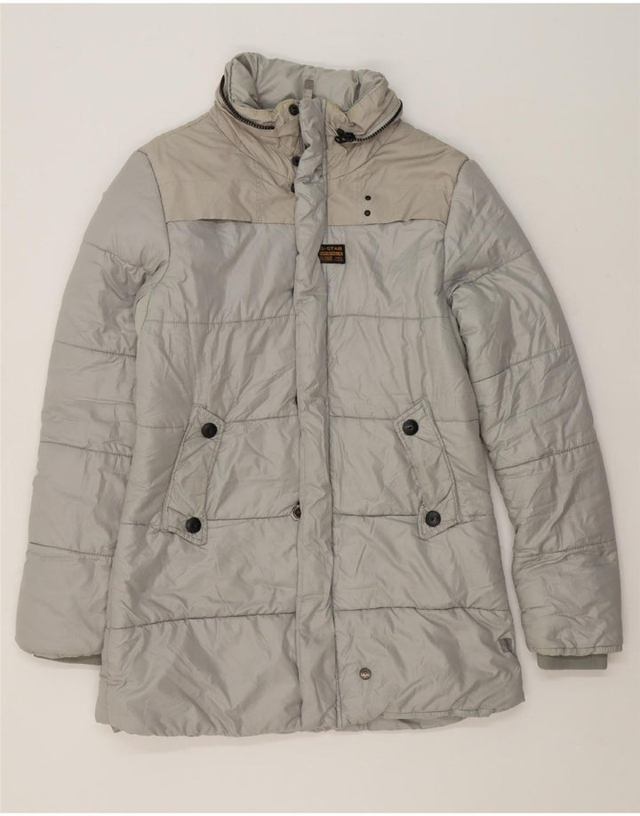G-STAR Womens 3301 Padded Jacket UK 16 Large Grey Colourblock Polyester Vintage G-Star and Second-Hand G-Star from Messina Hembry 