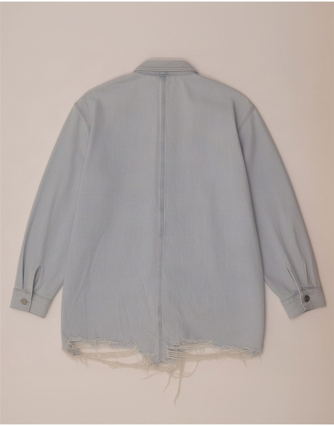 Zara Mujer Camisa Vaquera Extragrande UK 44 Azul Medio