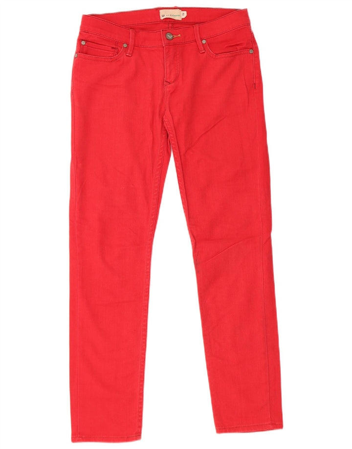 Roxy Jeans Ajustados para Mujer US 8 Medium W28 L27 Algodón Rojo