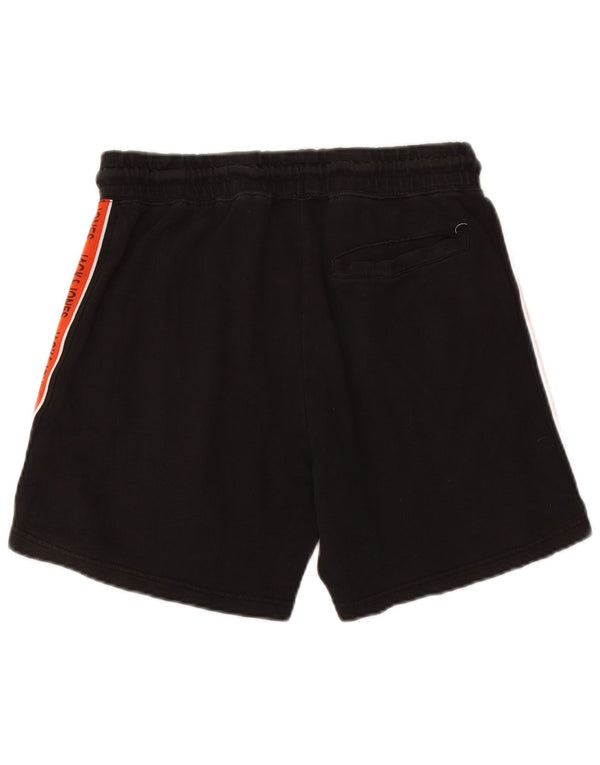 JACK & JONES Mens Graphic Sport Shorts Medium Black Colourblock Algodón