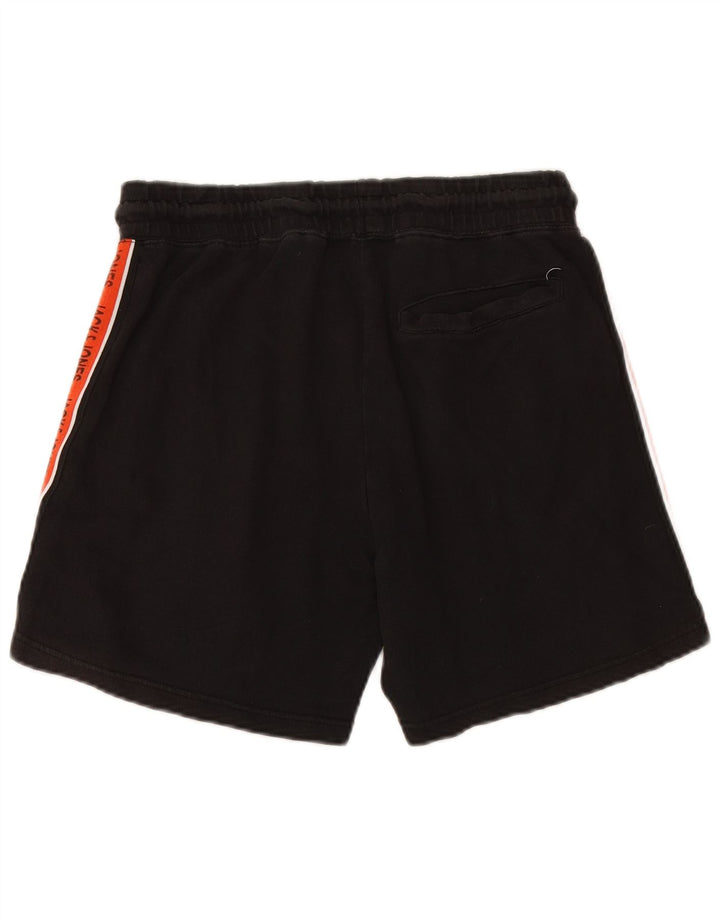 JACK & JONES Mens Graphic Sport Shorts Medium Black Colourblock Algodón