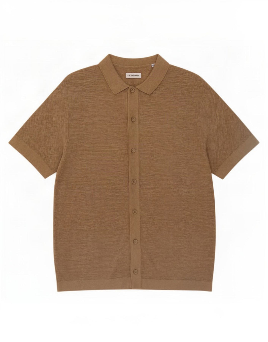 Camisa Jack & Jones Hombre Manga Corta Algodón Beige Medio