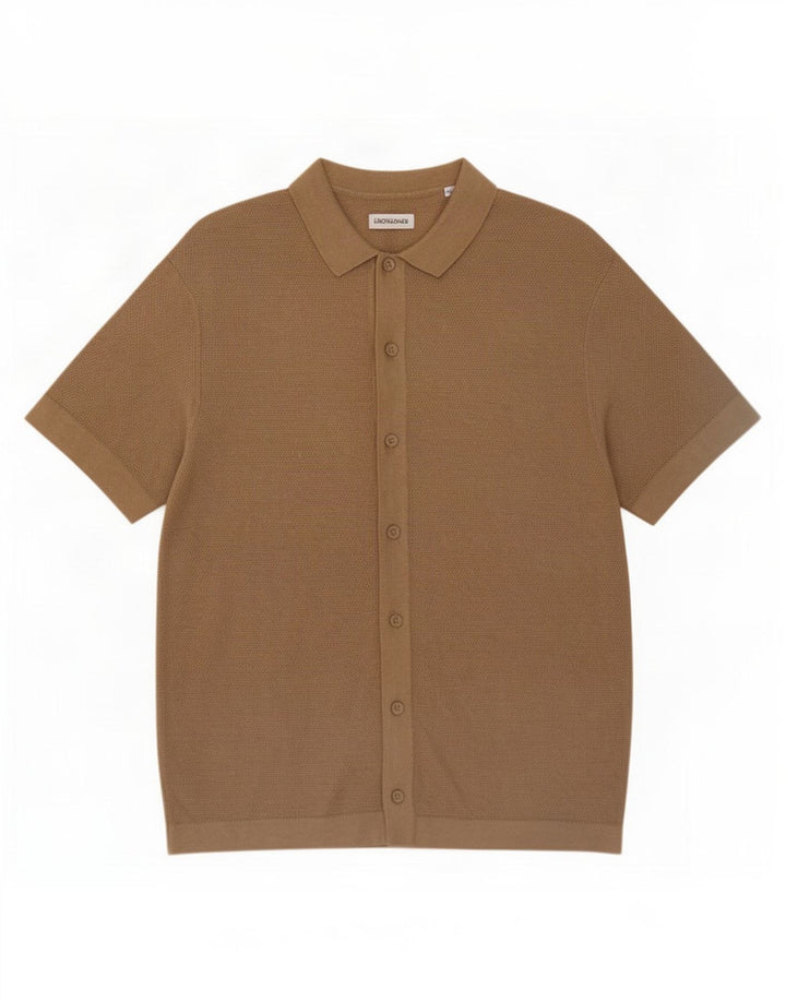 Camisa Jack & Jones Hombre Manga Corta Algodón Beige Medio