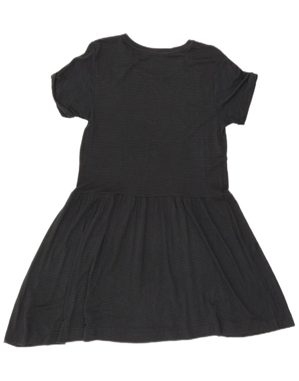 Zara Mujer Trafaluc Vestido Acampanado UK 42 Gris Medio Rayas Pintadas