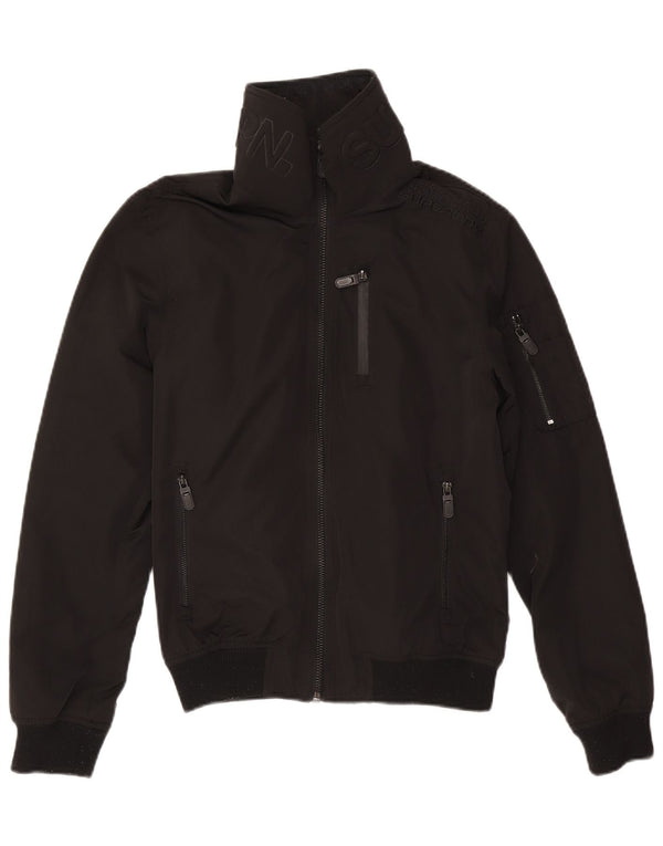 Superdry Chaqueta Bomber Con Estampado Para Hombre ES 38 Mediano Poliéster Negro