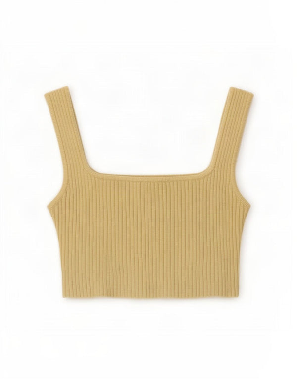 Zara Top corto sin mangas para mujer UK 44 Viscosa amarilla grande