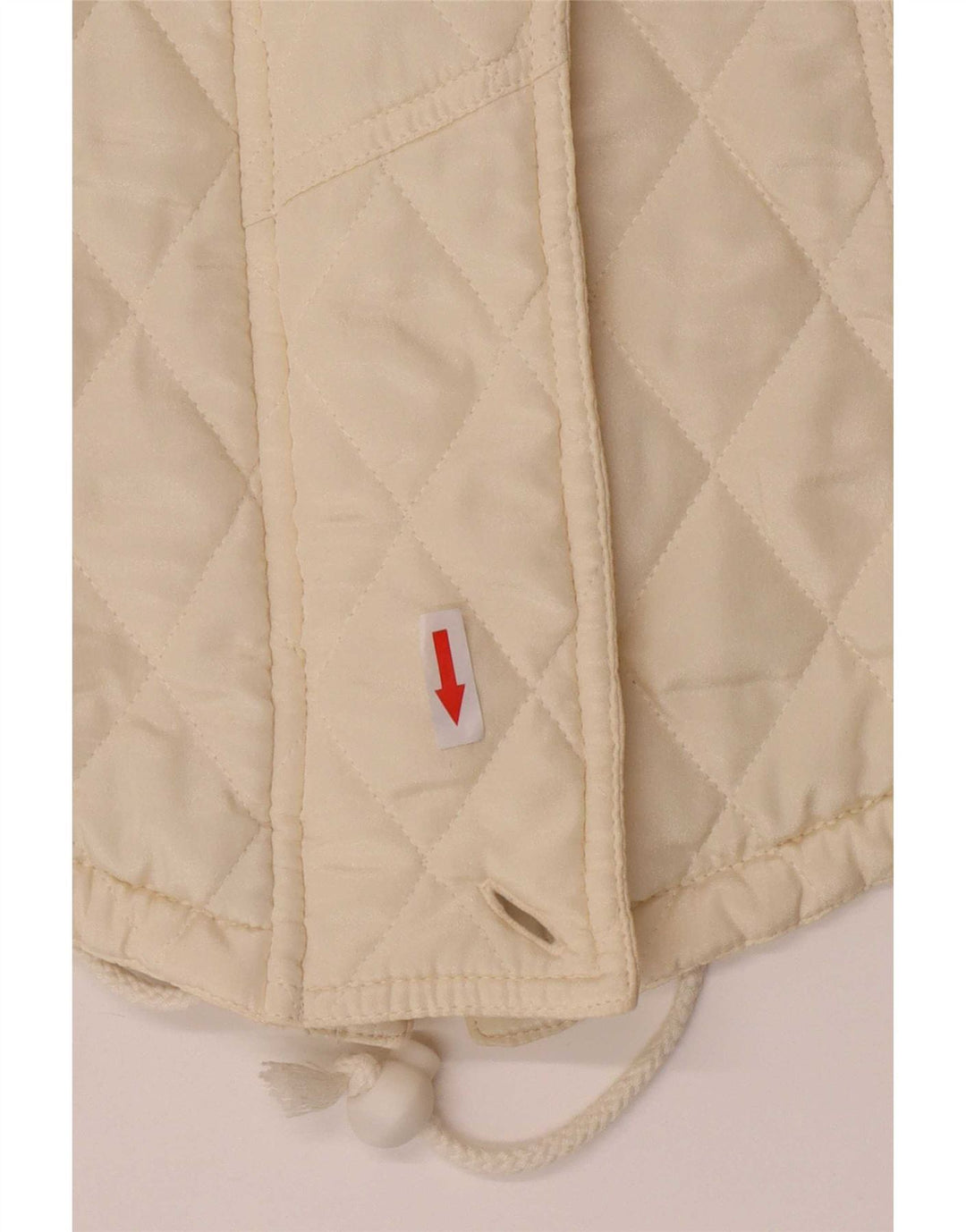 Vintage mujer chaqueta acolchada Reino Unido 14 medio blanco apagado