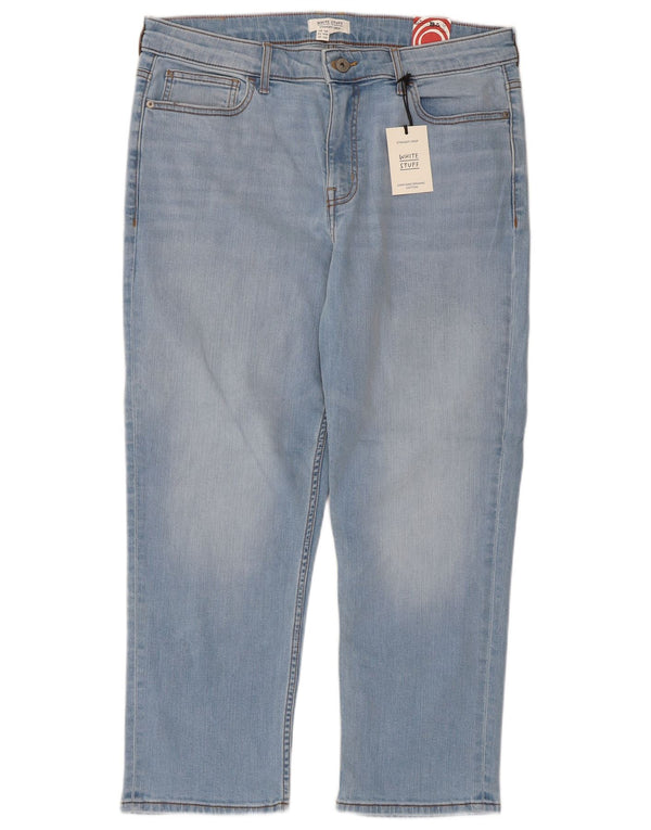 White Stuff Vaqueros Cortos Rectos para Mujer UK 46 Large W36 L25 Algodón Azul