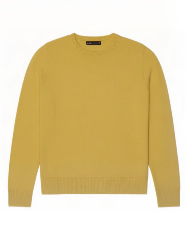 Marks & Spencer Jersey con Cuello Barco para Mujer UK 10 Small Yellow