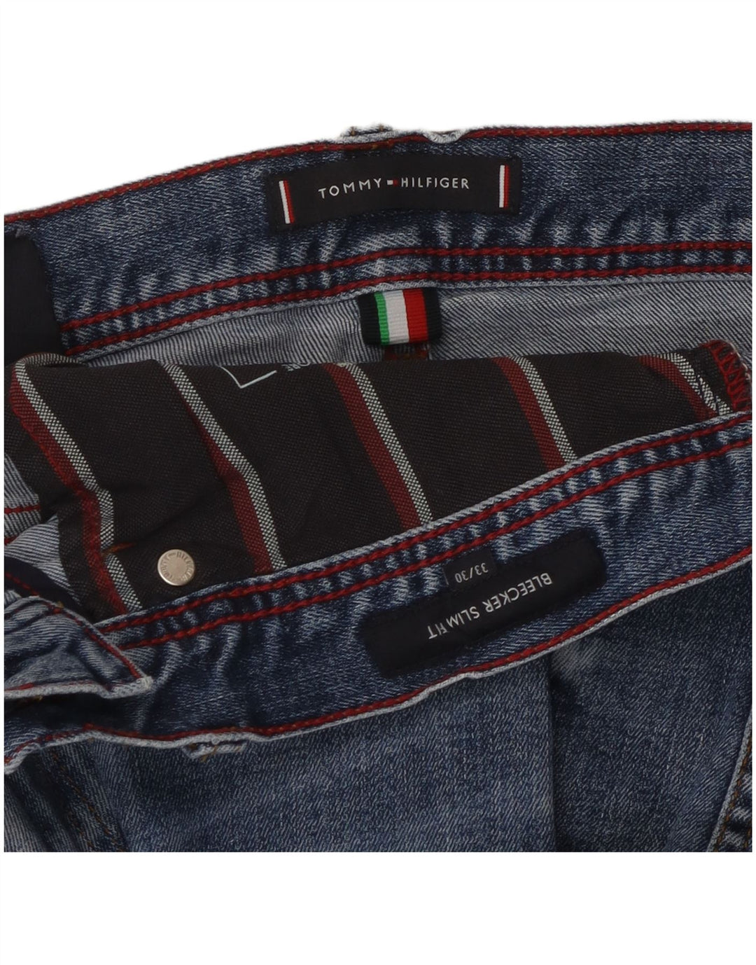 Tommy Hilfiger Vaqueros ajustados Bleecker para hombre W33 L30 Azul