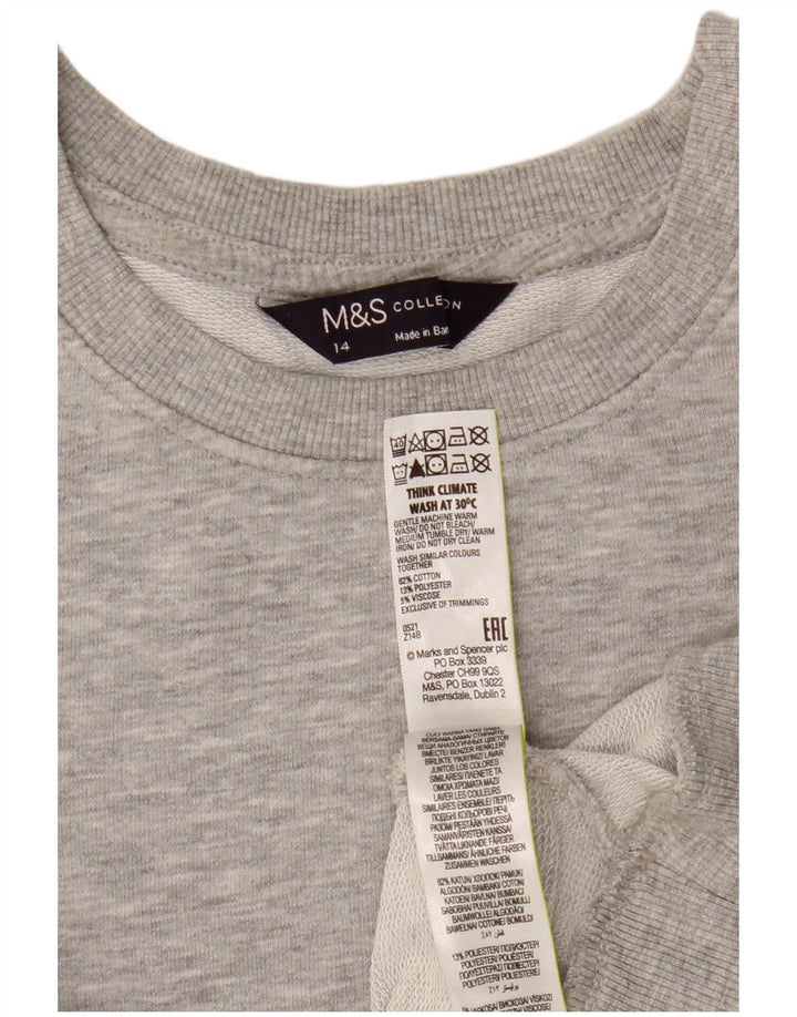Marks & Spencer - Sudadera corta para mujer, talla 40, talla grande, color gris moteado