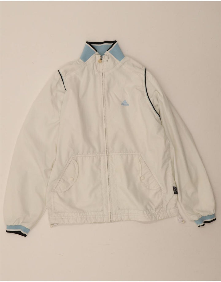 Adidas Mujer Climashell Chándal Top Chaqueta Reino Unido 12 Mediano Blanco