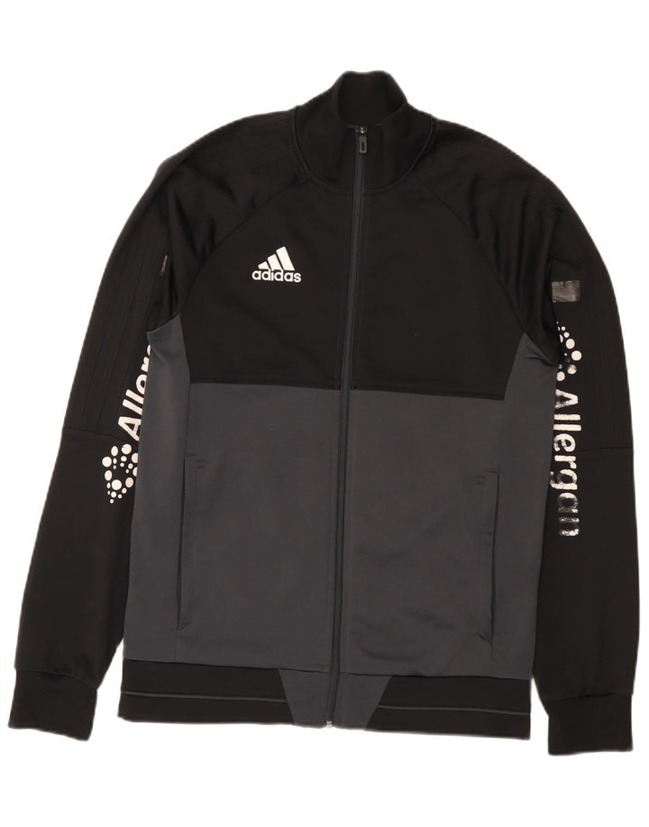 Adidas Hombre Graphic Chándal Top Chaqueta Pequeña Negro Colorblock Poliéster