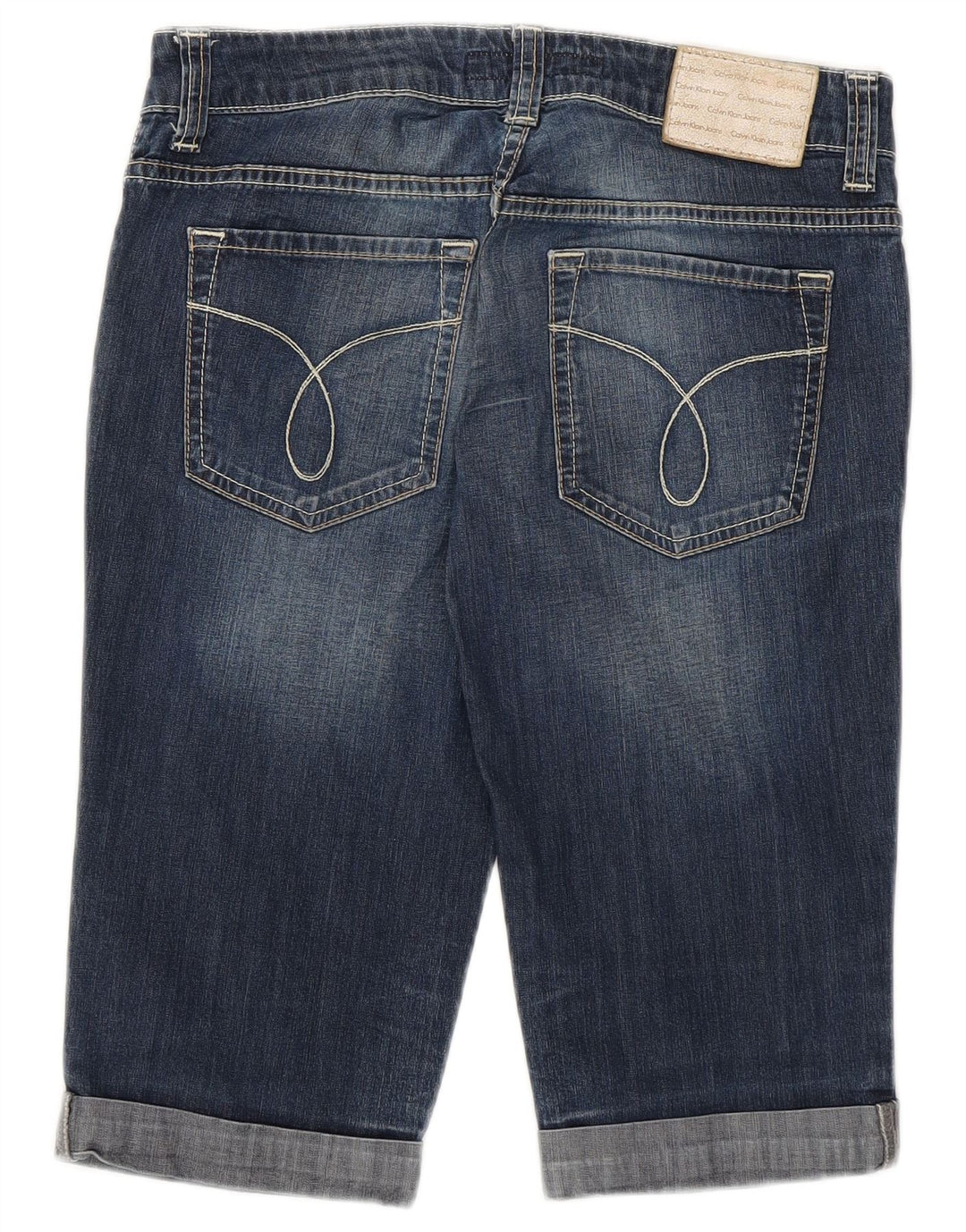CALVIN KLEIN Shorts vaqueros para mujer W28 Algodón azul marino medio