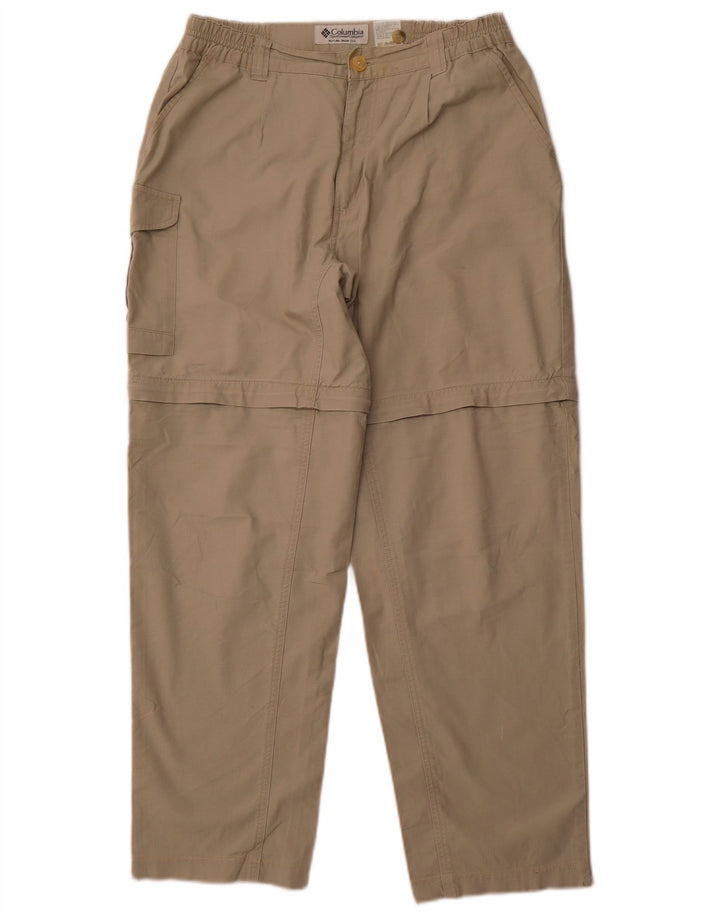COLUMBIA Pantalón Cargo Recto Mujer Mediano W30 L29 Algodón Beige