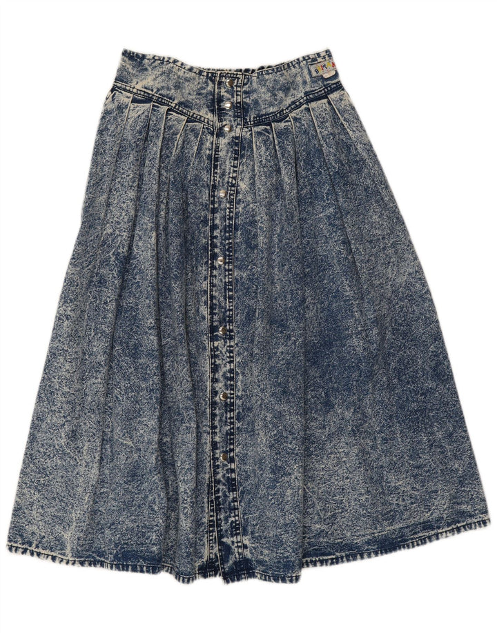Falda vaquera midi vintage para mujer W28 Algodón azul medio