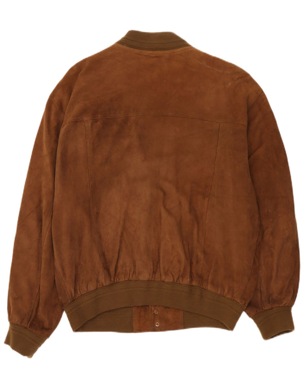 Vintage hombres ante bomber chaqueta IT 54 2XL cuero marrón