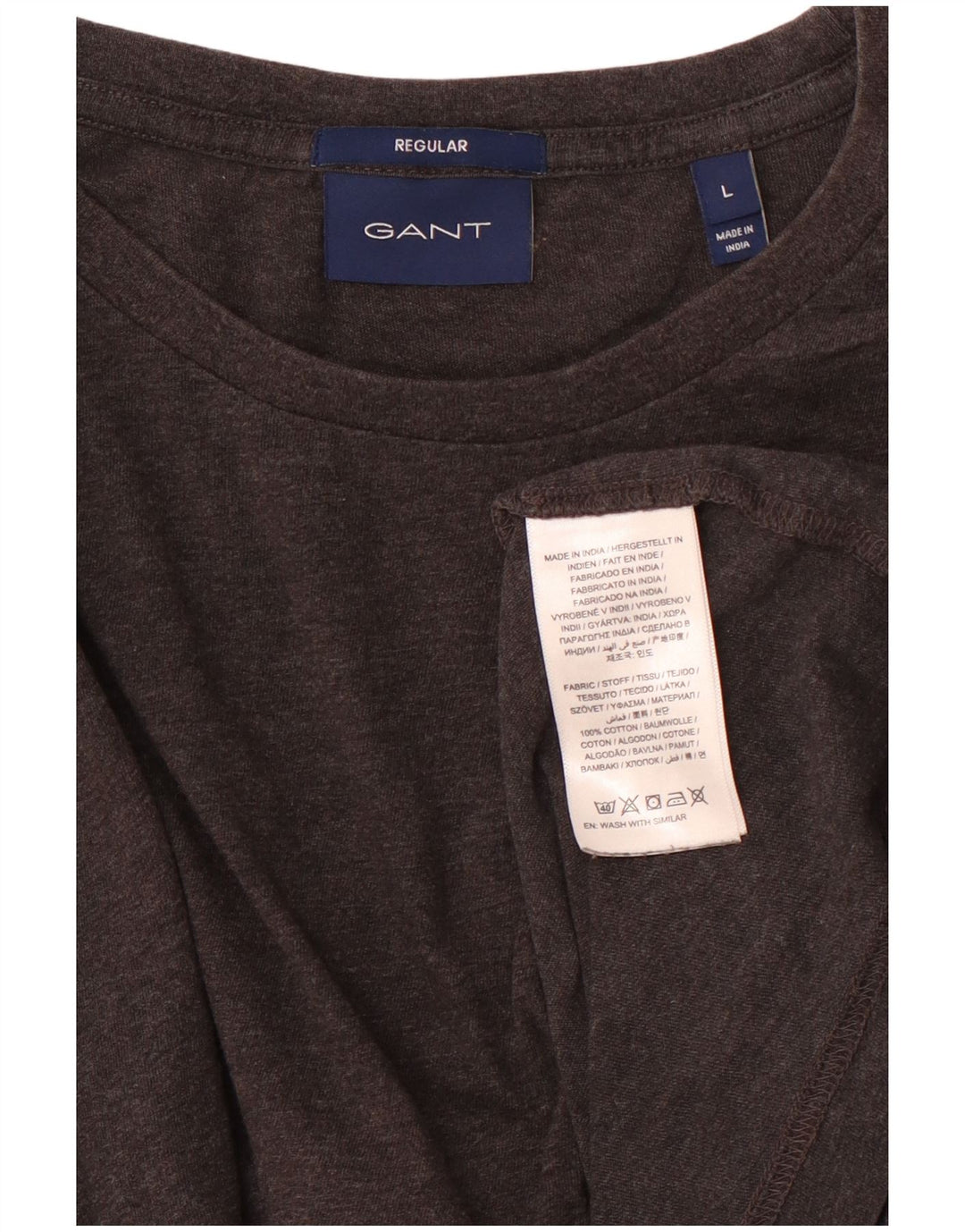 GANT Camiseta Regular para Hombre Top Grande Gris Algodón
