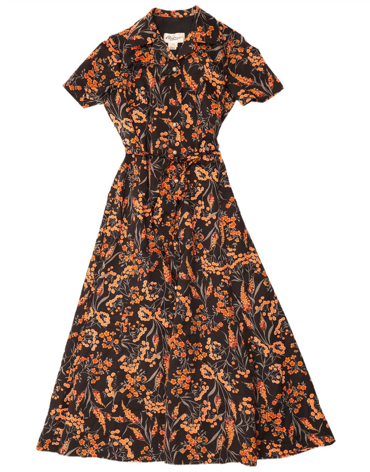 CHARMANT Vestido largo para mujer IT 44 Poliéster floral negro mediano
