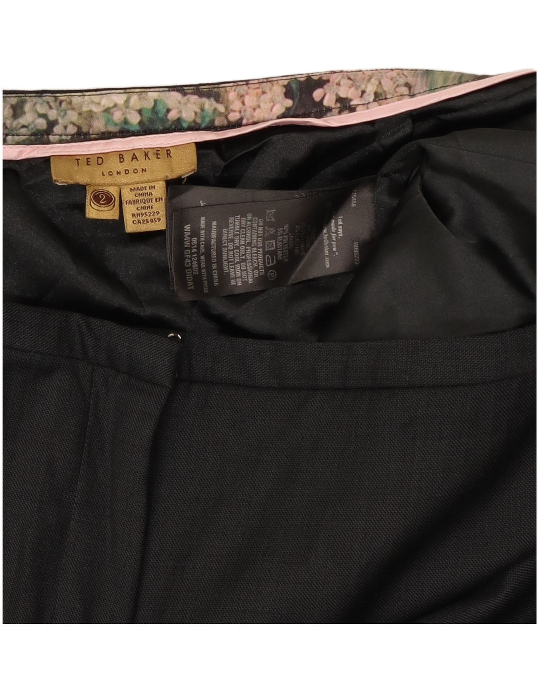 Ted Baker Pantalón de traje ajustado para mujer talla 2 Small W30 L28 Lana negra