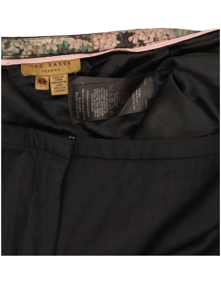 Ted Baker Pantalón de traje ajustado para mujer talla 2 Small W30 L28 Lana negra