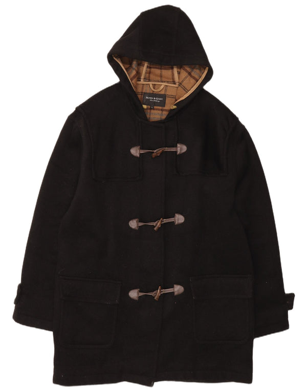 McNeil & Grant Trenca extragrande con capucha para mujer UK 46 Lana negra grande