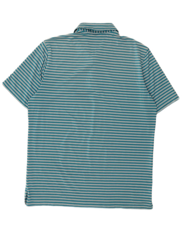 Polo Adidas Hombre Grande Poliéster Rayas Azules