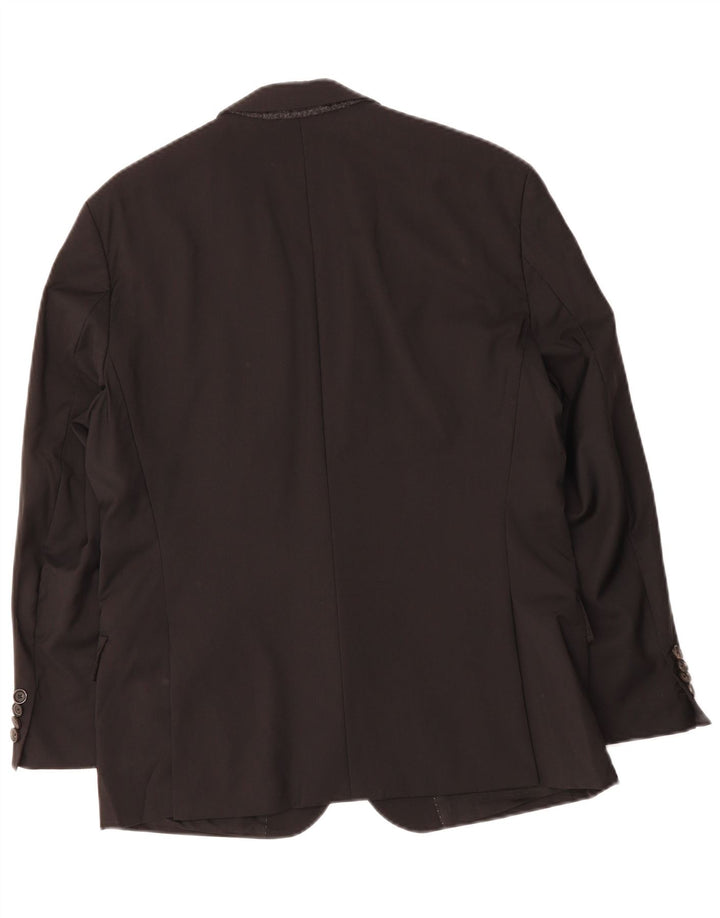 HUGO BOSS Mens 2 Button Blazer Jacket IT 48 Medium Black Wool