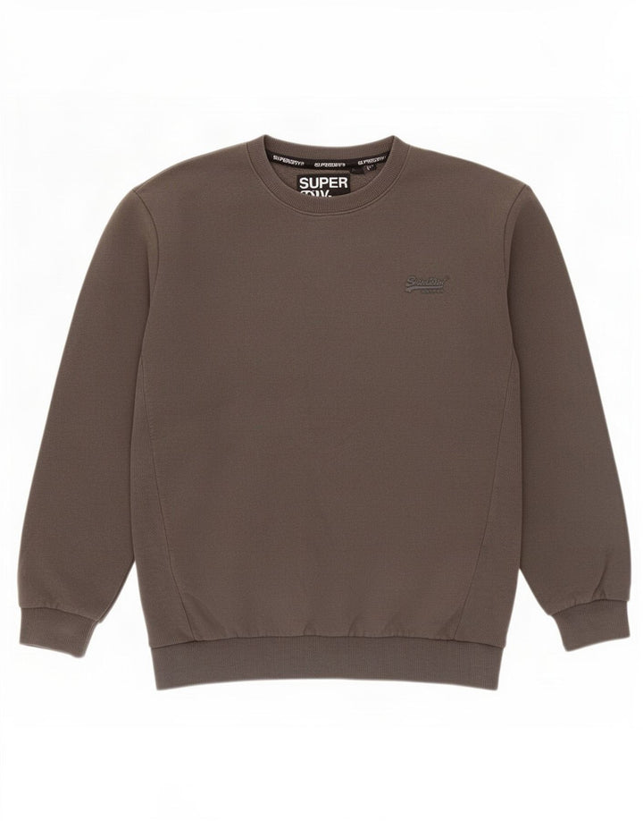 Superdry Mujer Sudadera Extragrande Jersey UK 8 Small Gris Algodón