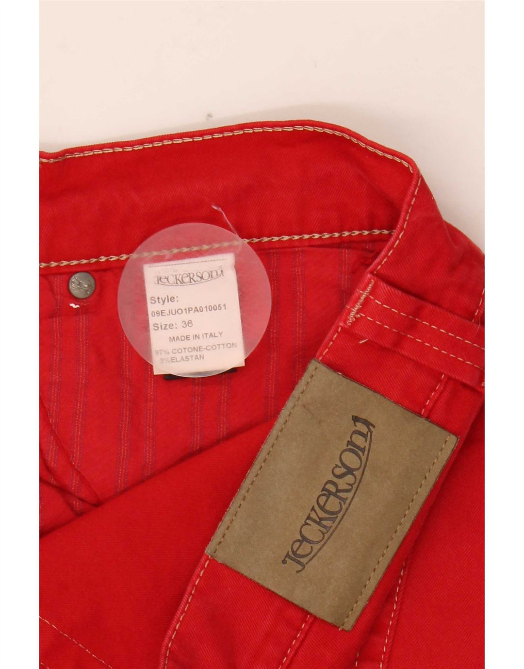 Jeckerson Jeans ajustados para hombre W36 L34 Algodón rojo