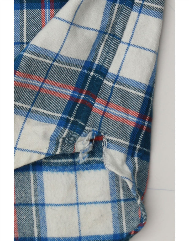 BONOBOS Camisa de franela de ajuste estándar para hombre Algodón a cuadros azul medio