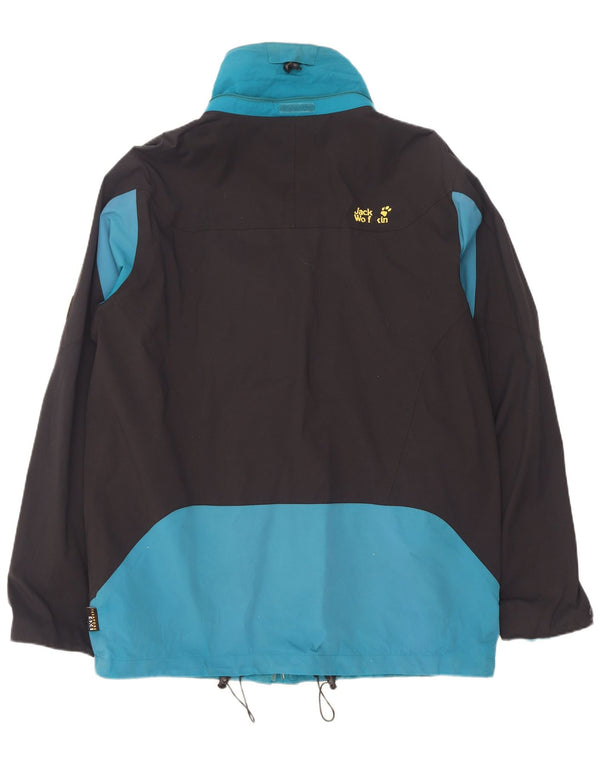 Jack Wolfskin Chaqueta impermeable para hombre ES 44/46 XL Azul Colorblock Poliamida