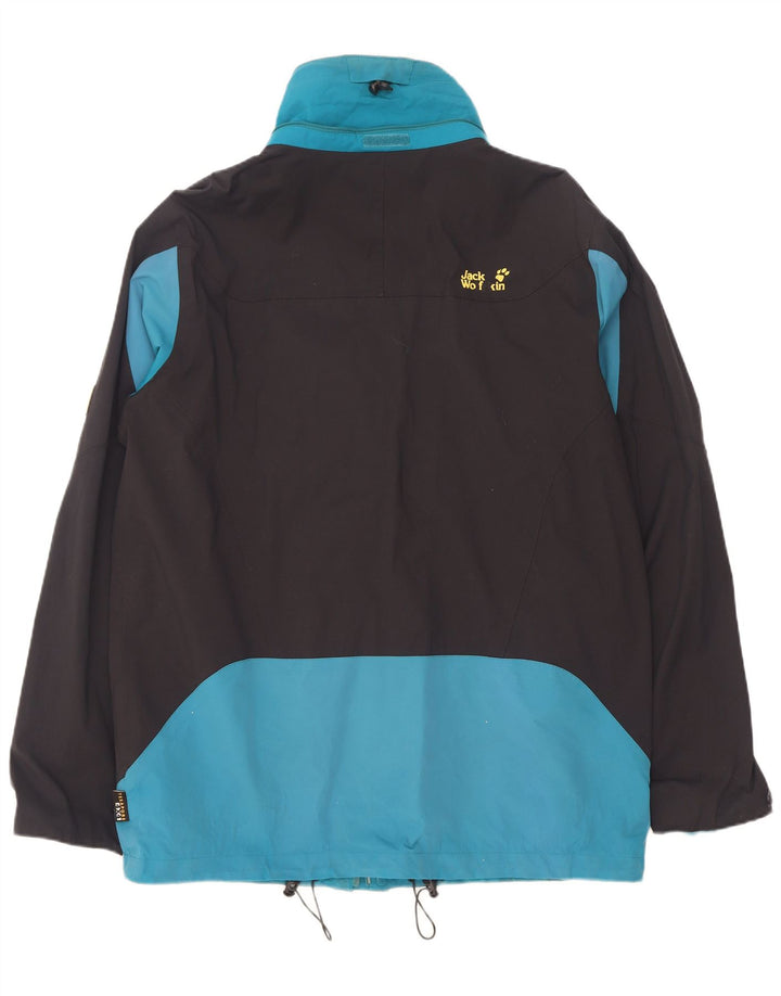 Jack Wolfskin Chaqueta impermeable para hombre ES 44/46 XL Azul Colorblock Poliamida