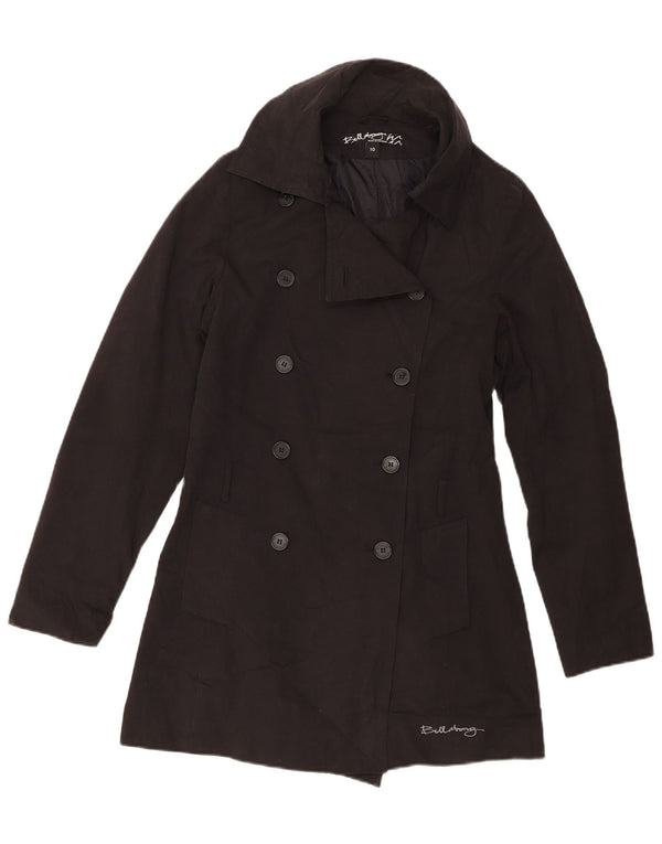 Billabong Abrigo de doble botonadura para mujer UK 10 Small Algodón negro