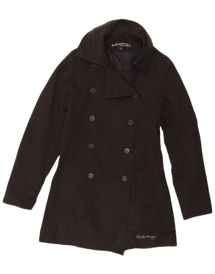 Billabong Abrigo de doble botonadura para mujer UK 10 Small Algodón negro