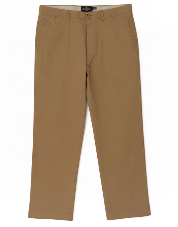 Marks & Spencer Pantalón chino recto azul Harbor para hombre W34 L29 Beige